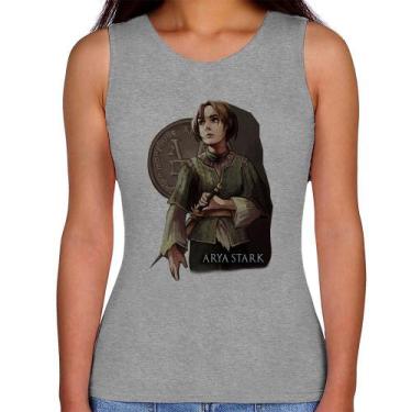 Imagem de Regata Feminina Arya Stark Valar Morghulis - Foca na Moda, Cinza, GGG