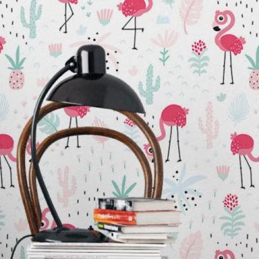 Imagem de Papel de Parede Adesivo Flamingos N019036 0,58x3M - Adesivo BR