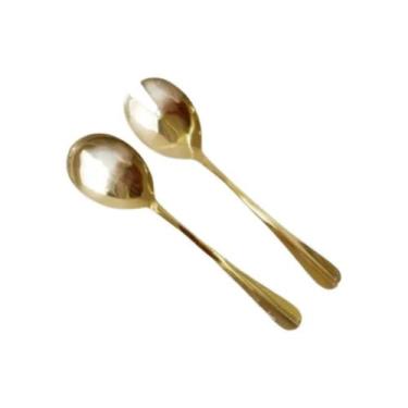Imagem de Conjunto Colher E Garfo Para Salada Talheres Inox 2 Peças - Lyor