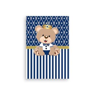 Imagem de Painel De Festa Vertical 1,50 x 2,20 - Ursinho Principe Azul Marinho 0