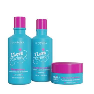 Imagem de Kit tratamento I love cachos Grankera 3 produtos - GranKéra, 2kg
