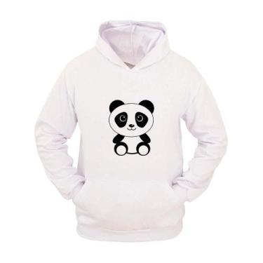 Imagem de Moletom Masculino Canguru Com Capuz Estampa Panda - Ragor, G, Branco