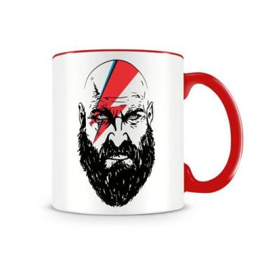Imagem de Caneca God Of War Kratos Cross Bowie Vermelha - Starnerd