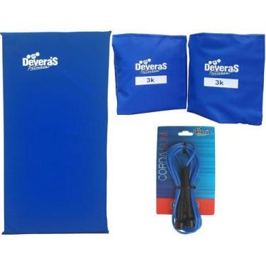 Imagem de Kit caneleira peso 3 kg tornozeleira peso + corda de pular para exercí