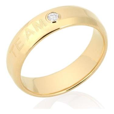 Imagem de Aliança Lisa Com A Palavra  Te Amo   Com Zi 511523 - ROMMANEL, Branco,