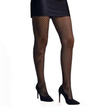 Imagem de Meia-Calça Selene Arrastão Feminina, Preto, G