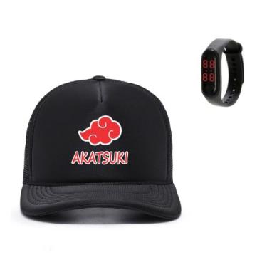 Imagem de Boné Nuvem Akatsuki Anime Do Naruto E Relógio Digital Lançamento - Vin