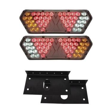 Imagem de Par Lanterna Traseira Guerra Motion Silver Cristal LED 12/24v + Par de