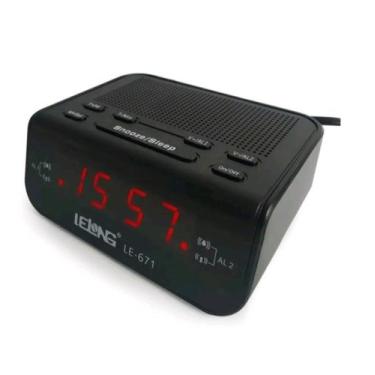 Imagem de Rádio Relógio Digital De Mesa Alarme Despertador Rádio FM AM - Lelong