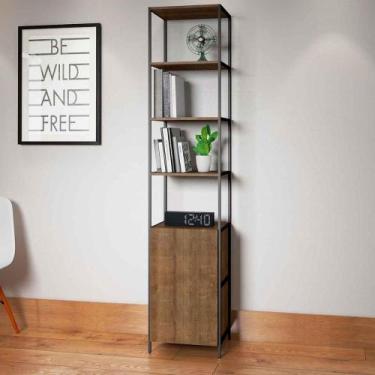 Imagem de Estante Industrial Com Estrutura em Metal 4 Nichos e 1 Porta - Artesan