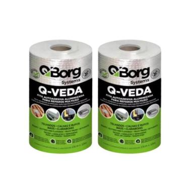 Imagem de Kit 2 Fita Asfáltica Aluminizada Adesiva Reparos Multiúso 15cm x 10m -
