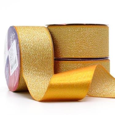 Imagem de Fita de Cetim Com Lurex Prata Nº 09 38mm Com 10 Metros - Cinderela, AM
