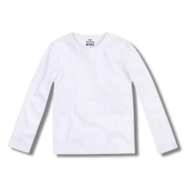 Imagem de Camiseta Hering Kids Menino Infantil Básica Manga Longa, 04, Branco