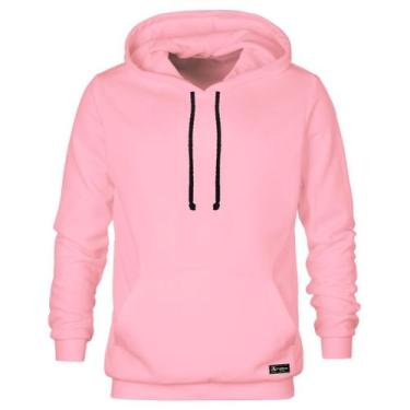 Imagem de Blusão Moletom Canguru Masculino e Feminino Liso Básico com Capuz e Bo