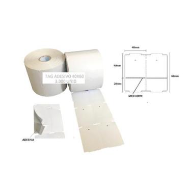 Imagem de Etiqueta Tag 40x60 Adesivo 3.000 Unid + 1 Ribbon - Brice Etiquetas