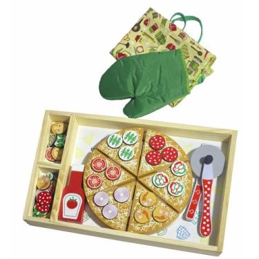 Imagem de Kit Pizza em Madeira Brinquedo Faz de Conta - BrinqMutti