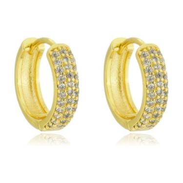 Imagem de Brinco de Argola Fecho Piercing de Cartilagem 18k Unissex - Enzara Jói