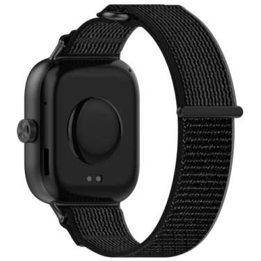 Imagem de LOKEKE Pulseira de relógio de pulso de nylon de substituição compatível com Xiaomi Smart Band 9 Pro/8 Pro e Redmi Watch 4 – unissex, tamanho único, simples, dois tons, preto e cinza, pulseira de