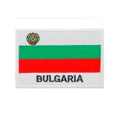 Imagem de Graphic Dust Aplique bordado da bandeira da Bulgária com aplique de ferro na bandeira da Bulgária