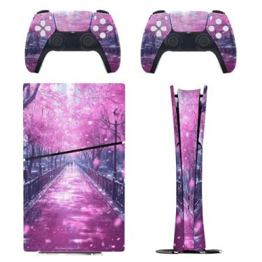 Imagem de Skin for PS5 Slim Digital Edition, capa adesiva para console e controle PlayStation 5, película protetora removível fácil de envolver acessórios para jogos, decalque capa completa - padrões artísticos
