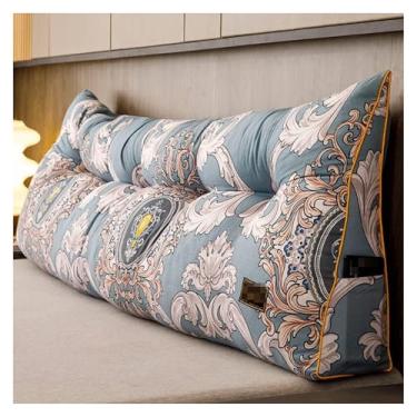 Imagem de CFLNYC Large Triangle Headboard Pillow Queen Size Cushion Headboard Rest Pillow with Removable Cover for Watching TV, Relaxing(White,Full(47"/120cm))