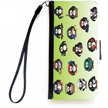 Imagem de Rikki Knight Penguins Professions Capa carteira flip para iPhone 5c com aba magnética