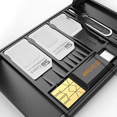 Imagem de Capa de armazenamento de cartão SIM e suporte de telefone + leitor de flash de cartão de memória USB para microSD TF com leitor micro USB OTG para telefone + conversor adaptador de cartão SIM + abridor de bandeja de pino para iPhone, suporta cartões micro Nano SIM
