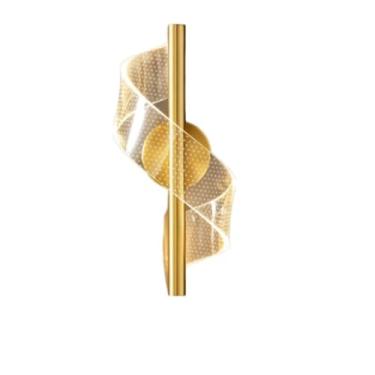 Imagem de Arandela Dourada Espiral Zéfiro 7w Bivolt Troca De Cor No Interruptor