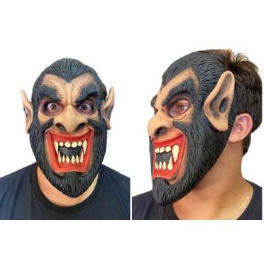 Imagem de Fantasia Máscara de Lobo homem de Látex 25x19cm p/ festa - Lynx produç