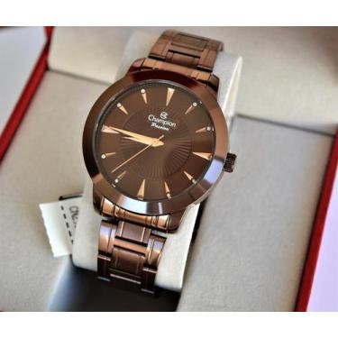 Imagem de Relogio champion feminino chocolate marron grande cn29258r