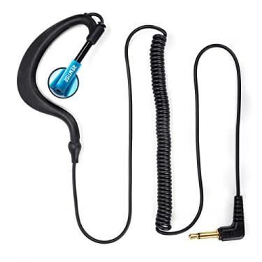 Imagem de Remtise Fone de ouvido receptor de 3,5 mm/apenas audição, gancho de fone de ouvido de fio único para rádios bidirecionais/microfones de alto-falante walkie talkie (azul)