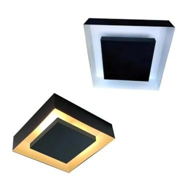 Imagem de Luminária Plafon Luz Indireta Sobrepor 30cm Preto Para 2 Lâmpadas E27