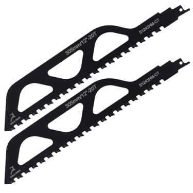 Imagem de GOLD DEER 2 peças, lâmina de serra alternativa, alvenaria, 30 cm, lâmina de serra de demolição para cortar tijolos vermelhos, tijolos leves, fibra de cimento, concreto aerado, bloco de concreto (305