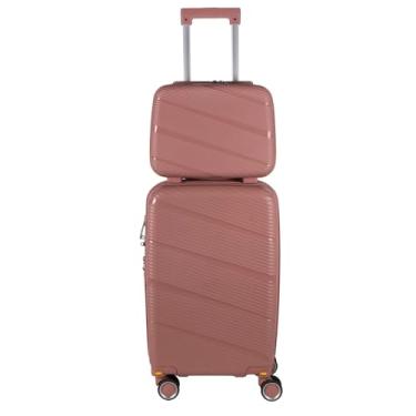 Imagem de Kit mala bordo 10kg com frasqueira de mao em Polipropileno - Buzios (Rose)