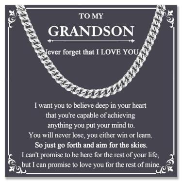 Imagem de Presentes para adolescentes e homens, colar de corrente de elos cubanos de 6 mm para namorado, marido, filho, neto, sobrinho, irmão, amigo, cesta de Páscoa, aniversário, Natal, formatura, Dia dos