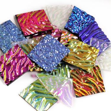 Imagem de 3 sacos/84 g COE90 Dichroic Glass Scrap sortido fusível vidro fusível forno micro-ondas vidro para fabricação de joias suprimentos