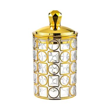 Imagem de Fenteer Jarra de armazenamento com jarra de biscoito de tampa Clear Decorativa reutilizável Lata aérea para lanches Organização de Pasta de Tea Longo, Style C