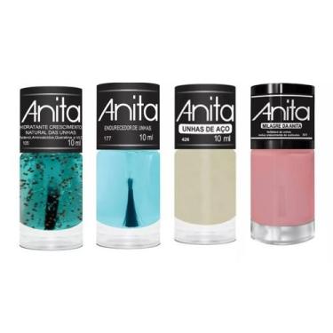 Imagem de Esmalte Anita Tratamento 4 Produtos Hidratante Endurecedor Unicornio