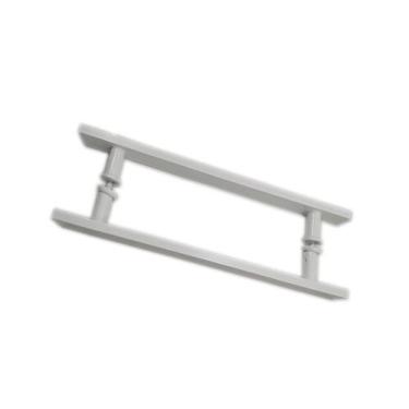 Imagem de Puxador H duplo 40x30cm reto barra chata para porta de vidro e portão 