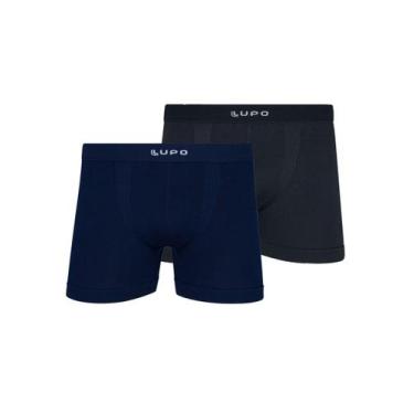 Imagem de Kit com 2 Cuecas Boxer Lupo 661-001 Colorido, Azul marinho, XG