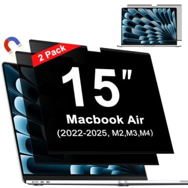 Imagem de ZOEGAA Tela de privacidade magnética para Macbook Air de 15 polegadas (2023-2024, M2, M3, Pro, Max), protetor de tela removível para laptop, filtro antirreflexo de luz azul para laptop Mac Air de 15,3