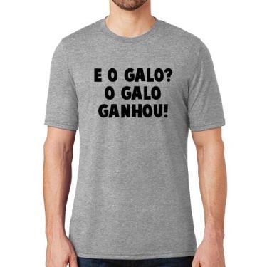 Imagem de Camiseta E o galo O galo ganhou! - Foca na Moda, Cinza, M