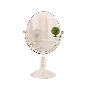 Imagem de Espelho de maquiagem para mesa de mesa espelho de maquiagem estilo europeu espelho de maquiagem portátil de dupla face (tamanho: 15 cm)