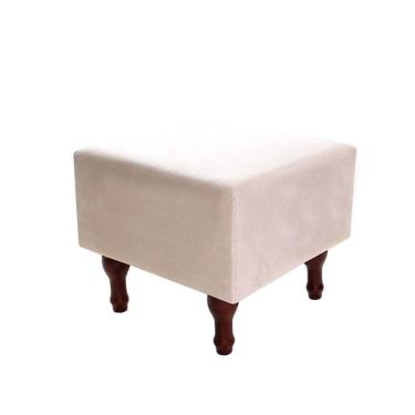 Imagem de Puff Banqueta Com Espuma 40x40cm Quadrado Suede Decorativo Pés Madeira Bf Colchões