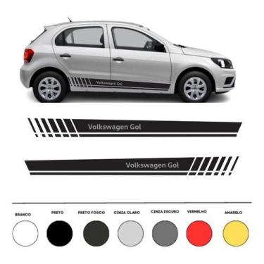 Imagem de Kit 2 Faixas Lateral Carro Gol Volkswagen Adesivo Em Vinil - onl