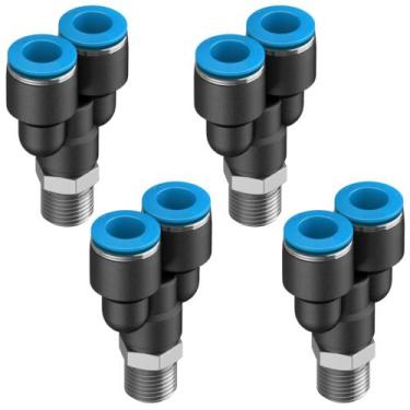 Imagem de 4 Conexão em Y Engate Rápido Rosca 1/8 Tubo 10mm - AKME