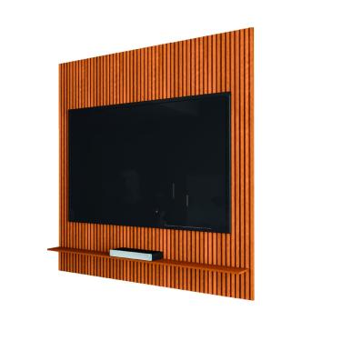Imagem de Painel Para TV Até 55 Polegadas Ripado Impressão 3D Avante 1,34m Cedro edn