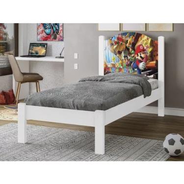 Imagem de Cama Solteiro Adesivada Super Mario 100% Mdf - Extrado Madeira - P/Colchão 188 x 88
