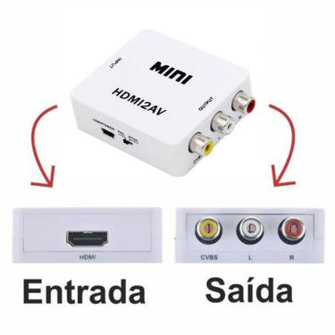 Imagem de Mini Conversor Adaptador Hdmi Para Rca Av3 Audio Video 1080p