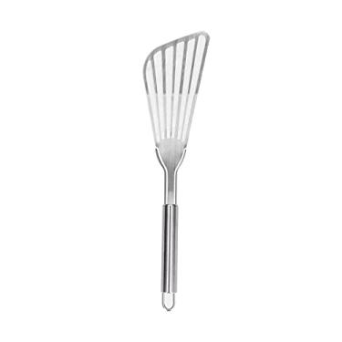 Imagem de Fish Slotted Spatula Fish Turner Fish Flipper Ferramenta de cozinha de aço inoxidável para acampamento Restaurante Holoneira ergonômica durável de alta qualidade Fácil de limpar a